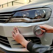 Car Trim Strip Window Chrome Bright Strip Plating Strip, Add Fashion Brilliance To Your Windows With Silver Chrome Strip, Universal Electroplating Glossy Body Window Edge Anti-Scratch Collision Edge Strip