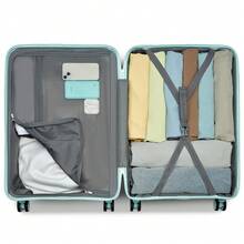Suitcase 14 20 24 28 Inch Cabin Carry On Check In Lightweight PP Hard Shell Travel Luggage Set TSA Lock Spinner Wheels Single Holiday Business Family - Light Green - View 10
