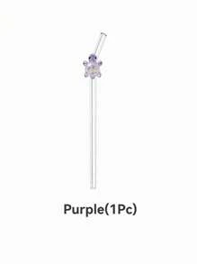 1 pièce/1 set de paille en verre design de dessin animé coloré tortue, paille en verre réutilisable coudée, pour smoothies, lait thé, jus, cocktails, boissons froides, café, fournitures de fête, camping/voyage/été/vacances/cuisine, fournitures scolaires