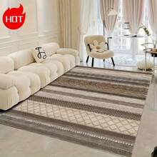 A Large Area Rug/Camping Blanket Suitable For Courtyard/Indoor Use, Featuring Personalized Retro Patterns, Made With High-Density Material And Non-Slip Bottom Particles, Fade-Resistant, Abrasion-Resistant, Highly Absorbent, Suitable For Hardwood Floors And Outdoor Use, Easy To Carry