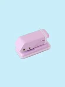 1pc Mini Single Hole Punch, Portable Hand-Held Loose Leaf Paper DIY Puncher, Small Compact Office Punch - Multicolor - View 6