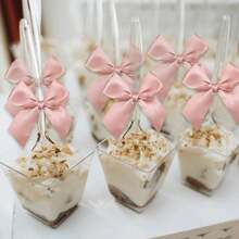 50 piezas, Grandes lazos de cinta de satén, lazos de artesanía, lazos pequeños de flores rosas y blancas, lazos de regalo, decoración de boda, lazos DIY para decoración de fiestas de nacimiento, Día de San Valentín, Día de la Madre, Graduación