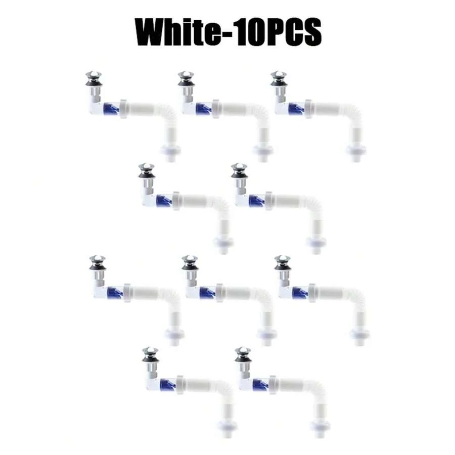 Universal Bathroom Washbasin Anti Blockage Drain Pipe Flexible Stretchable Deodorant Strainer Pipeline Accessories - White - View 1