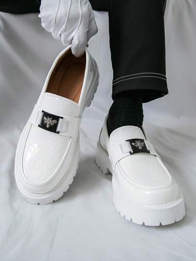 Herren Britischer Stil Lässig bedruckter Dekor Party formelle Kleidung leichte atmungsaktive Hochzeit Büro Schuhe