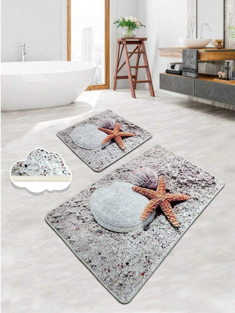 CHILAI HOME - RUGS SET Two Pıeces-60*100&50*60 - Made In Turkey - Blue and White - View 1