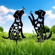 2 قطعة من اكليل أكريليك مقطع الظل للكلب ديكور حديقة ، لوازم خارجية