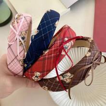 New Vintage Bow Bear Hair Tie Streamer French Hair Tie Pressure Hair Clip Face Wash Hair Tie New Spring Hair Accessories Hair Ties Ponytail Holders Hair Elastics Hair Rubber Bands Scrunchies Hair Rope Elastic Hair Tie ,Head Piece