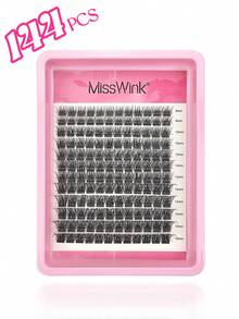 Bộ nối mi Miss Wink 144 sợi, độ dài hỗn hợp 8-16mm, độ cong D 0.07mm, cho hàng mi dày và cong quyến rũ, thích hợp trang điểm hàng ngày hoặc các dịp đặc biệt. - màu đen - Xem 3
