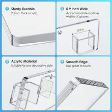 2-Pack Acrylic Glasses Storage Box, Glasses Rack Wall-Mounted Glasses Rack, Glasses Rack For Multiple Glasses, Suitable For Office And Home Decoration, A Unique Gift For Husbands, Women And Girls - 無色 - 查看 3
