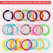 10 filaments PLA de 3D Pen de 1,75 mm lumineux, mesurant 5 m chacun, soit un total de 50 m, kit d'échantillons PLA de 3D Pen, couleurs aléatoires, 1 stylo de soudure 3D, stylo d'impression 3D, stylo multifonction, stylo de graffiti 3D, outil créatif DIY à chargement rapide de type C, adapté pour les étudiants avec écran LCD, comprenant 10 m de filament PLA, cadeau d'anniversaire (couleur du fil aléatoire, certains styles/positions/couleurs aléatoires) (Remarque : pas de chargeur USB)