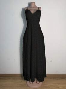 Women's Solid Color Simple Casual Sleeveless Dress - Black - View 4