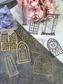 10pcs/Pack Vintage Hollow Flower Window Handmade DIY Craft Paper - Multicolor - View 1