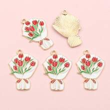 10 buc 27x18mm email flori buchet farmece pandantiv pentru coliere cercei bijuterii DIY fabricarea accesorii descoperiri