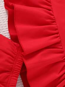 Set de 2 buc. de vară pentru fete, drăguț, cu dantelă florală, cu bretele și fundă, și pantaloni scurți din dantelă de culoare solidă, ținută casual de vară pentru fete tinere și dulci