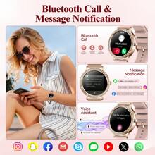 CyberDyer Relógio inteligente feminino com 2 pulseiras (faz/atende chamadas), tela IPS de 1,32", rastreador de atividades físicas com ciclos menstruais, monitor de sono, modos esportivos, relógio inteligente moderno com vários mostradores para iOS e Android