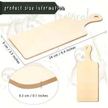 14pcs Mini Boards Small Wooden Board With Handle Unfinished Wood Crafts For DIY Party Supply Kitchen Decor Crafts Diy (9.4 X 3.5 Inch)