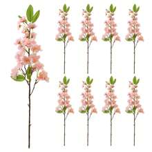 2PCS/6PCS Artificial Cherry Blossoms Peach Blossom Branches Short Branches Realistic Suitable For Home Wedding Bedroom Dining Table Office Vase Decoration