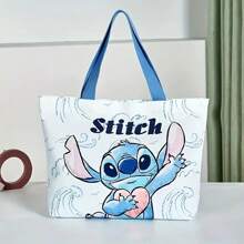 Disney 1pc Disney Official Authorized Large Capacity Canvas Tote Bag, Fixed Shoulder Strap, Wide Opening Design, Suitable For Daily Use, Large Storage Capacity, School Supplies,Back To School