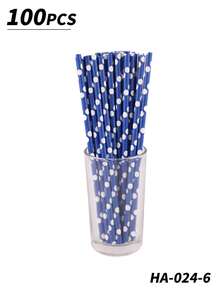 1 Packung mit 25/50/100 Stück Einweg-Papierstrohhalmen, mehrfarbiges Farbverlauf-Punktmuster, geeignet für Party, Restaurant, Desserts, Milchtee, Saft, DIY Dekorationen, Schulmaterial