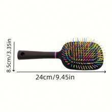 1 bucată perie mare de aer pentru îngrijirea cailor, cu peri de cauciuc antistatic și mâner din plastic ABS, potrivită pentru părul normal și lung, prindere antistatică și confortabilă pentru toate tipurile de păr