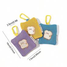 Borsellino portamonete di moda in 3 colori, custodia per auricolari, organizer per rossetto, borsa portaoggetti piccola e carina