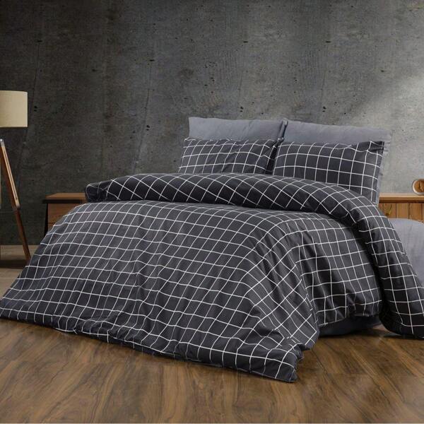 [Hergestellt in der Türkei] Weiche Baumwollmischung 3/4 Stücke Bettwäsche-Set | 160*220 / 220*240 Bettdeckenbezug + 180*240 / 240*260 Spannbettlaken + 50*70 Kissenbezug(e) | Minimalistisches & Gemütliches Design