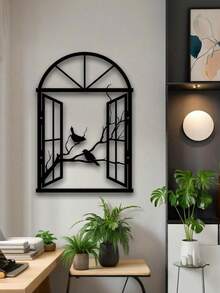 1pc Decorative Metal Bird Sculpture Wall Art, Iron Artwork, Suitable For Living Room, Patio, Balcony - Indoor/Outdoor Garden Fence Decor, Outdoor Decoration Gifts Birthday Graduation Room Decor Bedroom Decor Home Decor Wall Decor - Multicolor - View 10