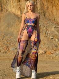 Slipping Away Open Front Skirt Set    Sexy  Party  Cute  PMMA  Belted