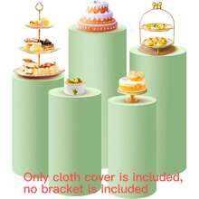 1 Set einfarbiger zylindrischer Ständerüberzug, Spandex Elastischer Säulenüberzug für Hochzeitsfeier, Dessertbuffet Dekoration, passend für zylindrische Tische, geeignet für Hochzeitsaccessoires, Süßwarenbuffets, Geburtstagsfeiern, Weihnachtsveranstaltungen, alle Jahreszeiten (Gestell nicht enthalten)