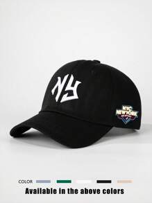1 pieza Gorra de béisbol desgastada de NY, visera ajustable para exteriores para primavera y otoño, viajes, playa, estilo Y2K para jóvenes