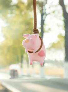 Ciondolo decorativo a forma di maialino carino, accessorio per auto, charmante pendente rosa a forma di maiale con decorazione a cuore, perfetto per decorare gli interni dell auto, aggiungendo una tocco di divertimento e allegria al tuo veicolo