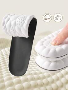高弹力乳胶减震鞋垫，足弓支撑透气运动鞋鞋垫，适用于女鞋、男鞋、冬鞋 - 仿皮黑色 - 查看 3