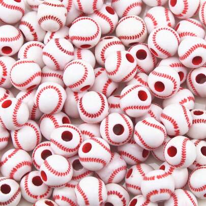 30 件异想天开的棒球珠，用于珠宝制作 - 简单、可爱的风格 DIY 珠子，可用于手链、项链、饰物、手机包链、吊坠、手工工艺品用品 - 非常适合创意珠宝设计师