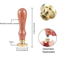 1 Stück individuelle Wachssiegel Stempel mit Griff für Hochzeitseinladungen, personalisierter Geschenk-Wachssiegel-Stempel-Set mit Initialen, individueller Logostempel, Wachssiegel-Set