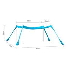 SoBuy Tenda da spiaggia in lycra OZT02, tenda parasole, tenda da spiaggia portatile con aste in alluminio, protezione solare, facile da montare, dimensioni circa 400x200x400cm (L x L x A)