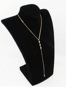 1 件欧式/美式简约水滴吊坠项链，适合女士派对/海滩/旅行的配饰礼物