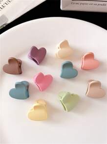 50pcs Cute Colorful Hair Clips, Mini Princess Bangs Clamps, Acrylic Flower, Rabbit, Heart Shaped Small Hairpins, 1 Jar Assorted Shiny/Matte