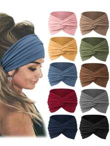 1/10 pezzi Fasce per capelli sportive boeme, europee e americane per donne, fasce elastiche larghe per yoga, fasce per capelli da corsa, accessori per capelli sportivi, turbanti, fasce antisudore, fasce per capelli