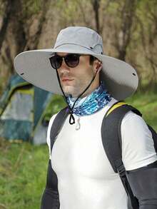 1 Sombrero de sol de ala ancha para hombre con parte superior desmontable y parasol, adecuado para actividades al aire libre como escalada, pesca en la playa. Sombrero de verano apropiado para actividades de verano al aire libre como senderismo y pesca - sombrero de pescador - Ver 10