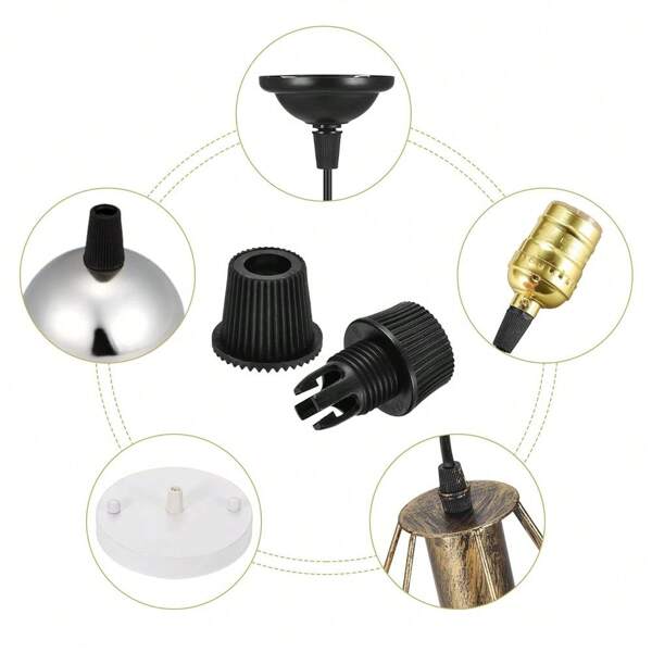 50 paires de serre-câbles plastiques pour luminaires suspendus, serre-câbles pour câblage, éclairage de plafond, DIY-rétro (NOIR) pour cordon de luminaire suspendu