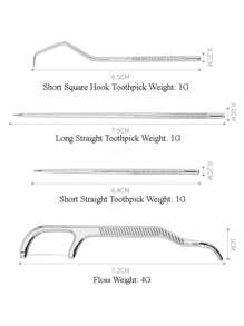 Set de 3/4/5/6/7/9 piezas de palillos de dientes de acero inoxidable con tubo portátil de almacenamiento, limpiador dental de metal para el cuidado y limpieza oral de los dientes