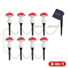 Solar Mushroom Light, 8LED/12LED/20LED Outdoor Garden Mushroom Solar Light, 8 Lighting Modes Of Solar Mushroom Light, Suitable For Garden Terrace Path Lawn, Wedding, Party Decoration