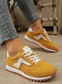 scarpi sportivi casual da allenamento con suola spessa nuove per il 2025, scarpe sportive unisex retrò traspiranti e versatili, adatte per uso casual quotidiano, blocchi di colore, modelli accoppiati in colori uniti, casual, preppy, business, sportivi, da ufficio, palestra, all'aperto, feste,stringate, per tutte le stagioni