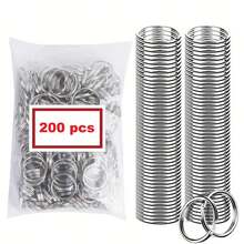 10-100pcs/Set 20mm Key Ring Open Jump Rings Connector Metal Split Rings For Keychain Pendant Jewelry Finding Making Charm Crafting Gift Souvenir School Car Accessories Cute Goth Y2k - Silver - View 20
