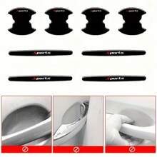 8Pcs Sports Car Door Handle Scratch Protection Stickers, Protective Film For Most Vehicles, Car Paint Protection
