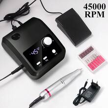 LIMEGIRL 45,000 RPM Electric Nail Drill, Nail Drill Set, Electric Nail File, Professional Grade, Suitable For Acrylic Nails, Gel Nails, Manicure, Pedicure Polishing, Home And Salon Use, With Foot Pedal - Black - View 10