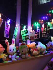 1pc 1.5m/10LED Or 3 Meters/20LED Photo Clip String Lights, LED Fairy Clip Lights, Hanging Photo Lights, Battery Powered, Suitable For Yard/Wedding/Birthday Party/Room Decor, Bedroom Wall Decor (Batteries Not Included), Valentine's Day/Mother's Day Decor - Clip Light String - View 11