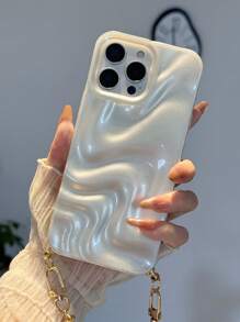 1 stuk premium minimalistische imitatieparelwit 3D-golfpatroon telefoonhoesje compatibel met iPhone 16 Pro Max/16/16 Pro/16 Plus/15/15 Pro Max/15 Pro/11/12/13/14 Pro Max/11 Pro/11 Pro Max/12 Pro/12 Pro Max/13 Pro/13 Pro Max/14 Pro/14 Pro Max/16 Pro Max/16/16 Pro/16 Plus/12 Mini/13 Mini, minimalistische creatieve zachte hoes