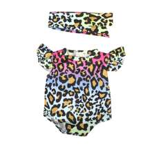 1 pieza Ropa para muñeca americana de 18", Traje de baño para muñeca con diseños lindos y coloridos de hojas, teñido anudado, y estampado leopardo, con diseño de manga acampanada, excelente regalo de cumpleaños/festividad para niñas y niños pequeños