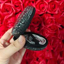 1pc Luxury Rhinestone Headphone Case, Storage Bag, Portable Electronic Accessory Case For Headphones, Charging Cables , Sturdy And Durable Portable Hard Shell Storage Case, Shockproof Protection Travel Storage Travel Essentials Back To School
